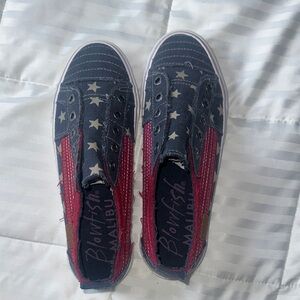 Blowfish Malibu Women's Star-Patterned Sneakers - Red and Blue